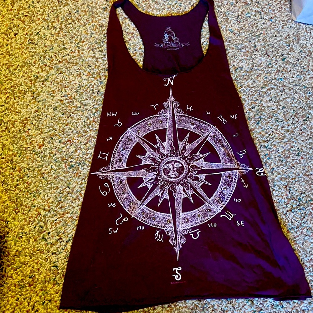 Dark purple/Maroon signs tank top